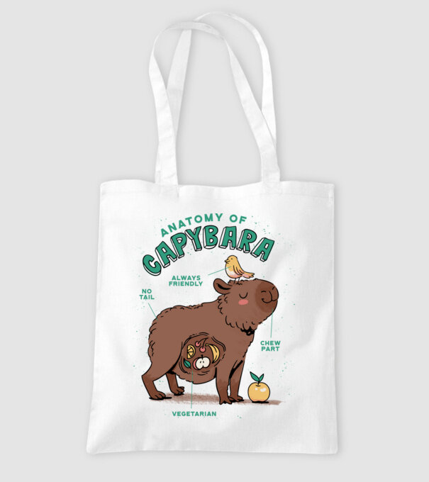Anatomy of Capybara model alb pe tricou