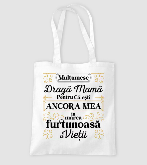 Ancora mea model alb pe tricou
