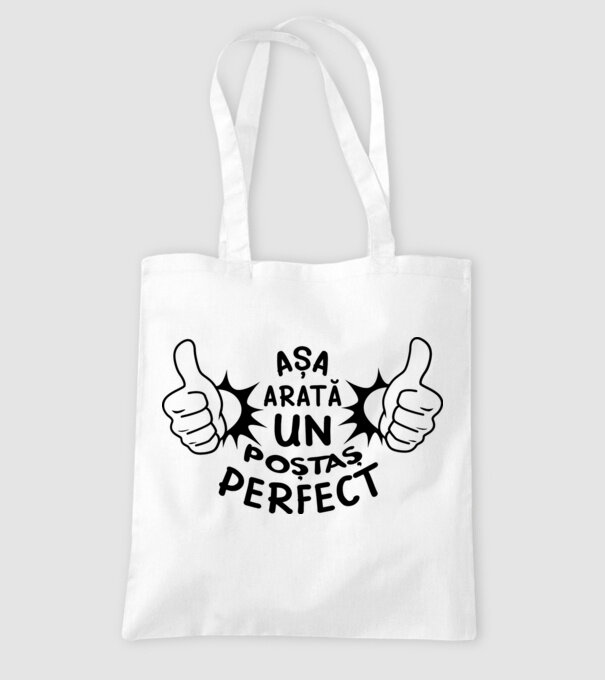 Așa arată un poștaș perfect model alb pe tricou