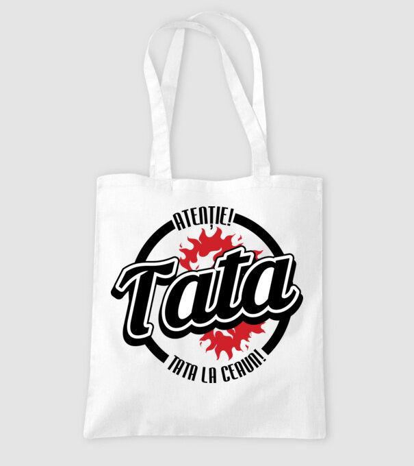 Atenție! Tata la ceaun! model alb pe tricou
