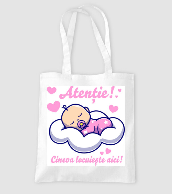 Atenție! Cineva locuiește aici! model alb pe tricou