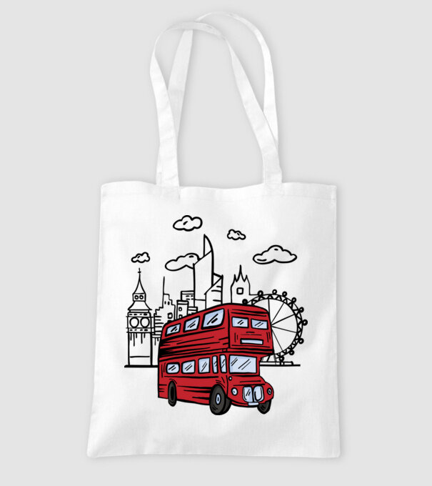 Autobuze model alb pe tricou