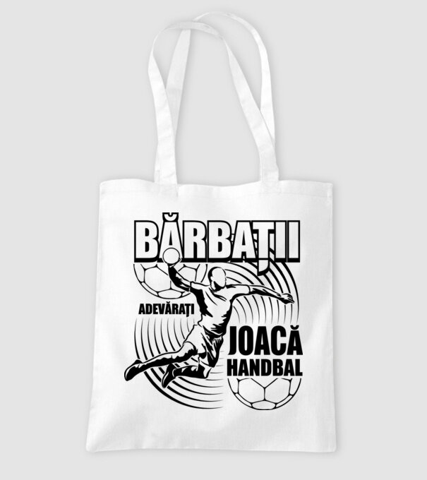 Bărbații adevărați joacă handbal model alb pe tricou