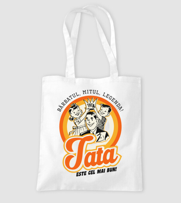Bărbatul, mitul, legenda! Tata este cel mai bun! model alb pe tricou