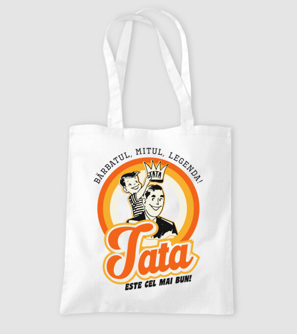 Bărbatul, mitul, legenda! Tata este cel mai bun! model alb pe tricou