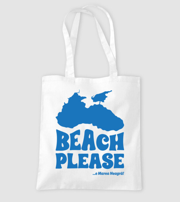 Beach please, e Marea Neagră! model alb pe tricou