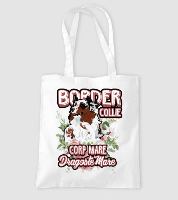 border collie - multă blană multă dragoste model alb pe tricou