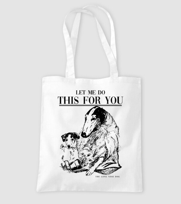 BORZOI Elagant model alb pe tricou