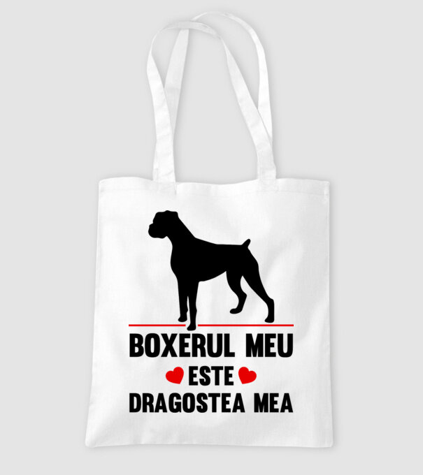 boxerul meu este dragostea mea model alb pe tricou