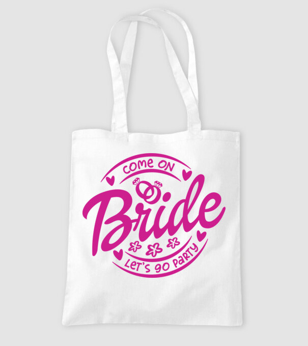 Bride Barbie lets go party model alb pe tricou