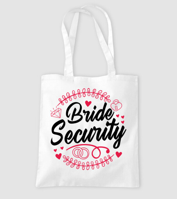 Bride Security model alb pe tricou