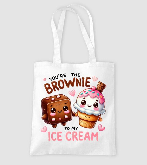 Brownie to my Ice Cream model alb pe tricou