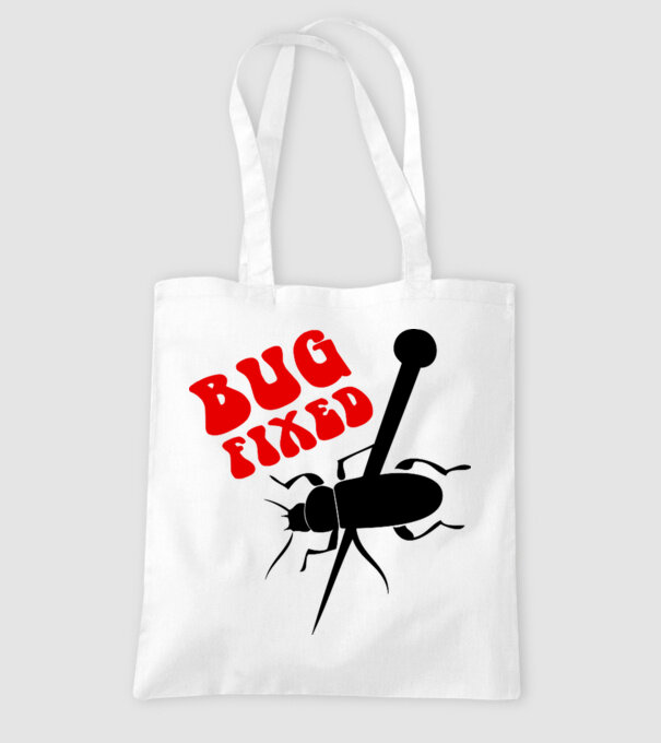 Bug fixed model alb pe tricou