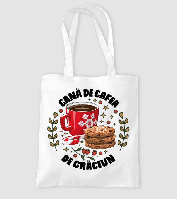 Cană de cafea de Crăciun model alb pe tricou