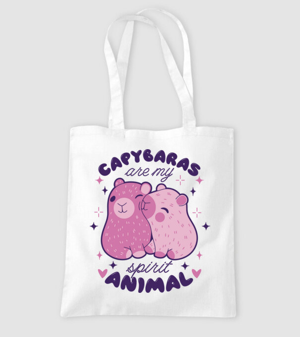 Capybaras are my spirit animal model alb pe tricou