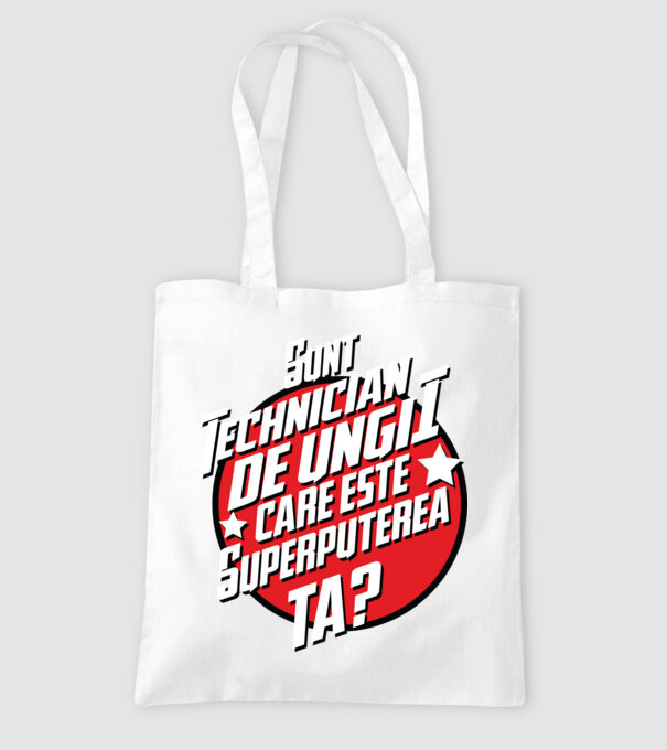 sunt tehnician de unghii, care este superputerea ta? model alb pe tricou
