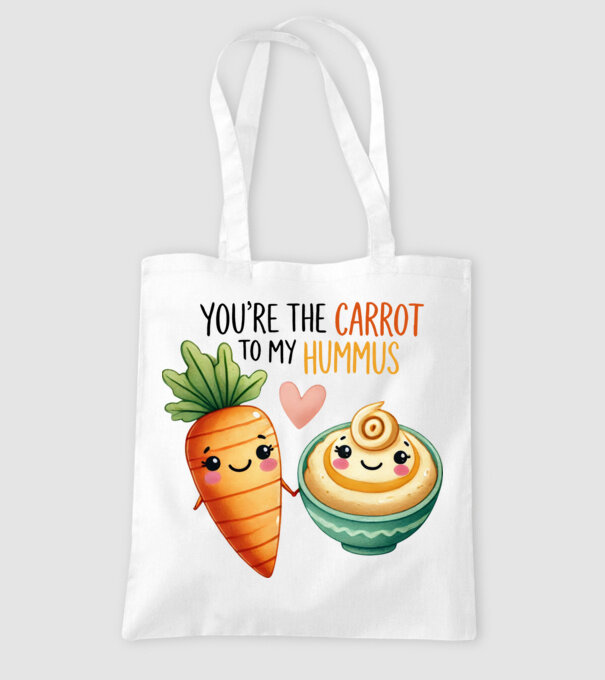 Carrot to my Hummus model alb pe tricou