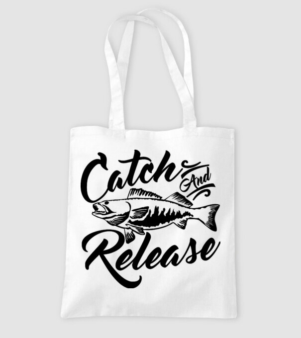 Catch and release model alb pe tricou