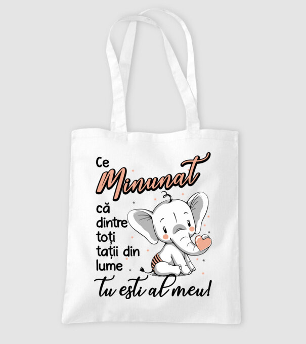Ce minunat că dintre toți tații din lume, tu ești al meu! model alb pe tricou