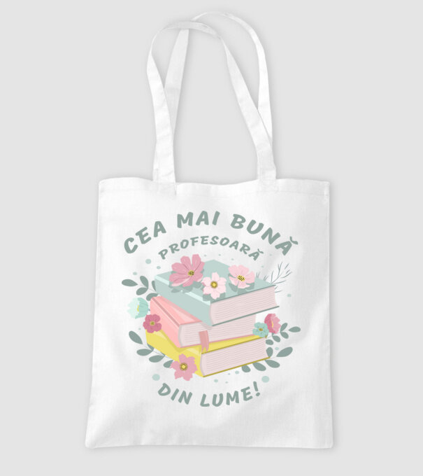 Cea mai bună profesoară din lume model alb pe tricou