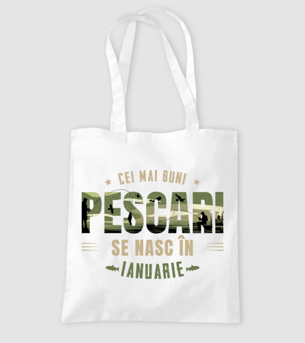 Cei mai buni pescari se nasc în ianuarie model alb pe tricou