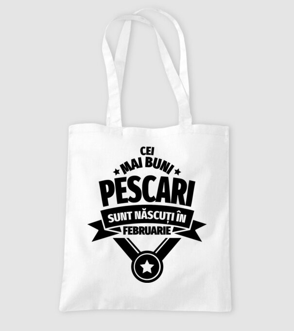 Cei mai buni pescari sunt născuți în februarie model alb pe tricou