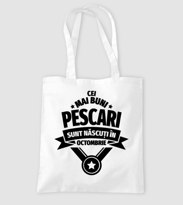 Cei mai buni pescari sunt născuți în octombrie model alb pe tricou