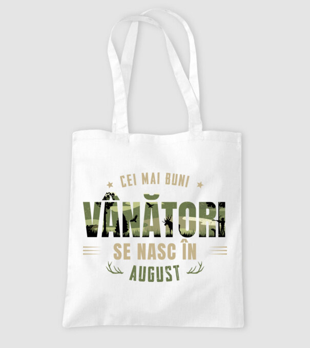 Cei mai buni vânători se nasc în august model alb pe tricou