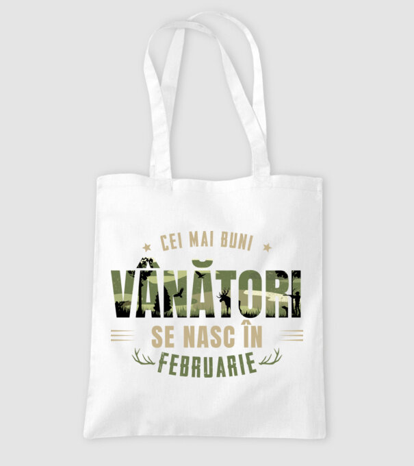 Cei mai buni vânători se nasc în februarie model alb pe tricou