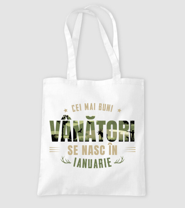 Cei mai buni vânători se nasc în ianuarie model alb pe tricou