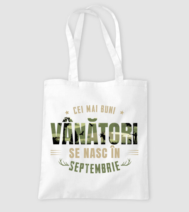 Cei mai buni vânători se nasc în septembrie model alb pe tricou
