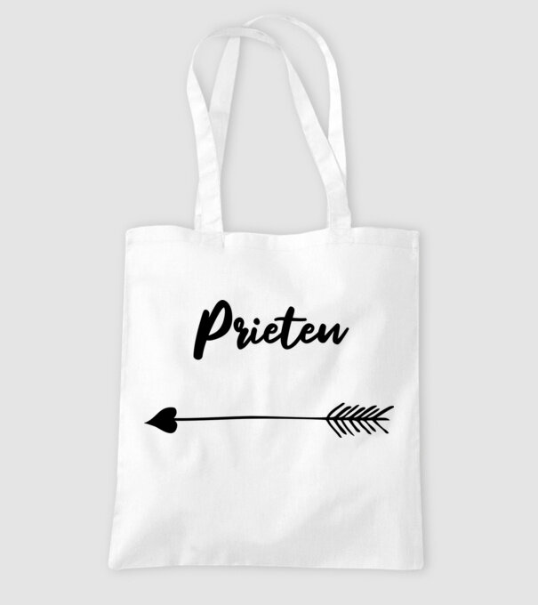 prieten model alb pe tricou