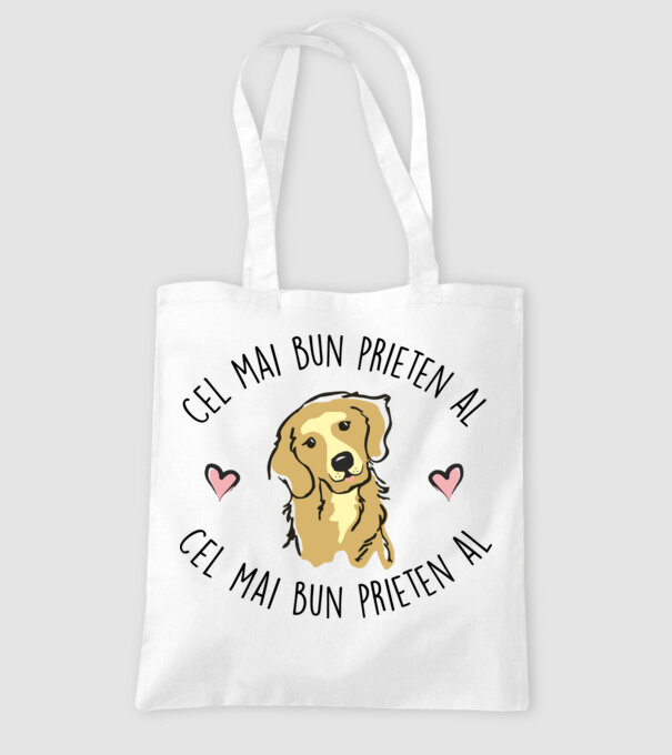 Cel mai bun prieten al meu este un golden retriever model alb pe tricou