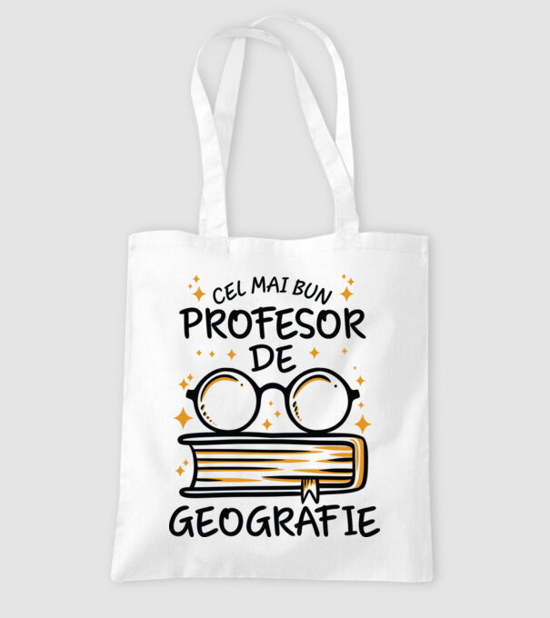 Cel mai profesor geografie model alb pe tricou