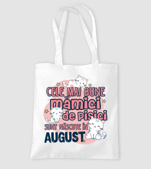 Cele mai bune mămici de pisici August model alb pe tricou