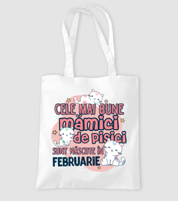 Cele mai bune mămici de pisici februarie model alb pe tricou