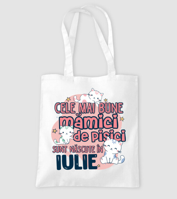 Cele mai bune mămici de pisici iulie model alb pe tricou