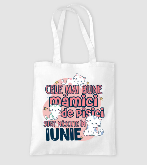 Cele mai bune mămici de pisici iunie model alb pe tricou