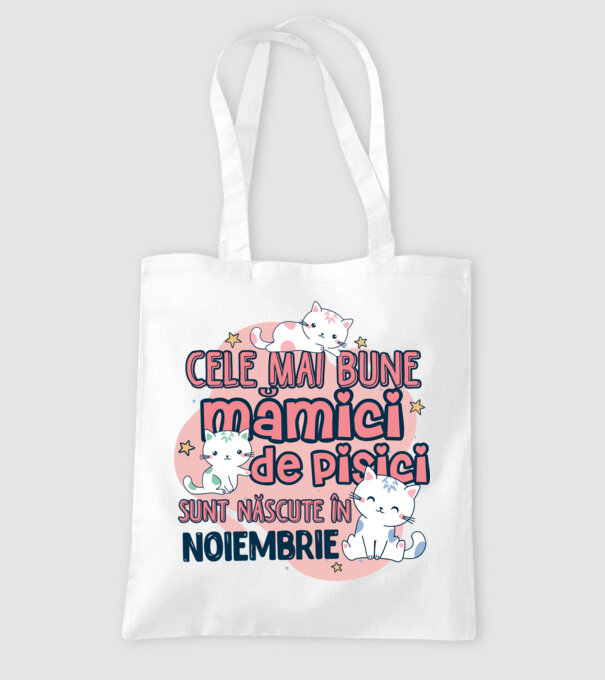 Cele mai bune mămici de pisici noiembrie model alb pe tricou