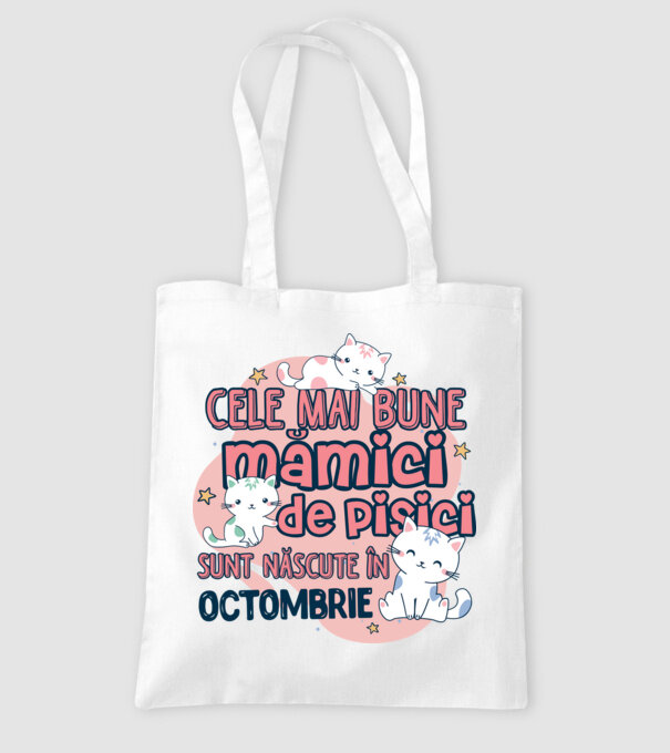 Cele mai bune mămici de pisici octombrie model alb pe tricou