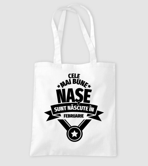 Cele mai bune nașe sunt născute în februarie. model alb pe tricou
