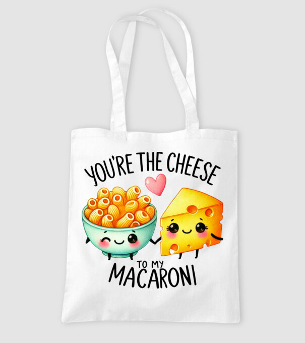 Cheese to my Macaroni model alb pe tricou