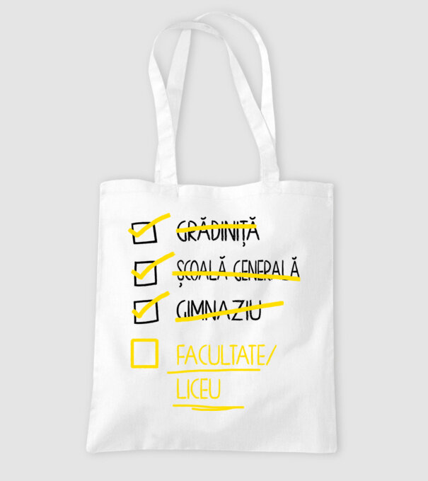 Cheklist educație - Gimnaziu alb model alb pe tricou