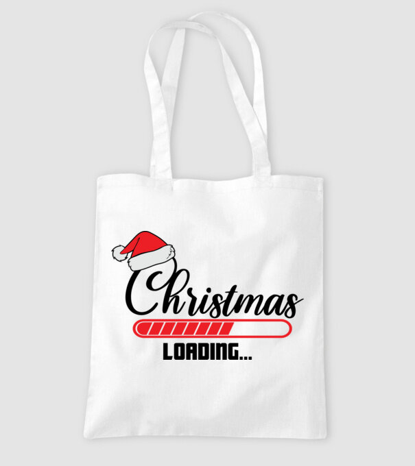 Christmas is loading model alb pe tricou