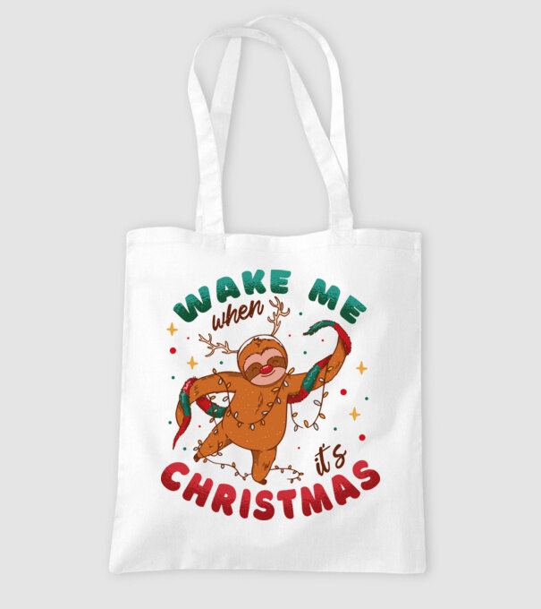 Christmas Sloth model alb pe tricou