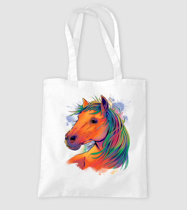 Colorful Horse model alb pe tricou