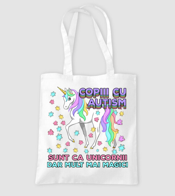 Copiii cu autism sunt ca unicornii, dar mult mai magici model alb pe tricou