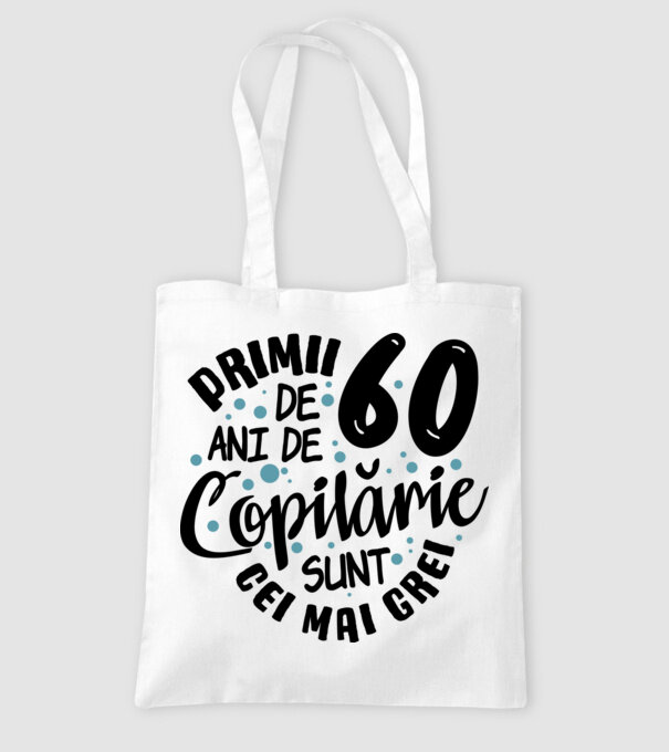 Copilărie 60 de ani model alb pe tricou