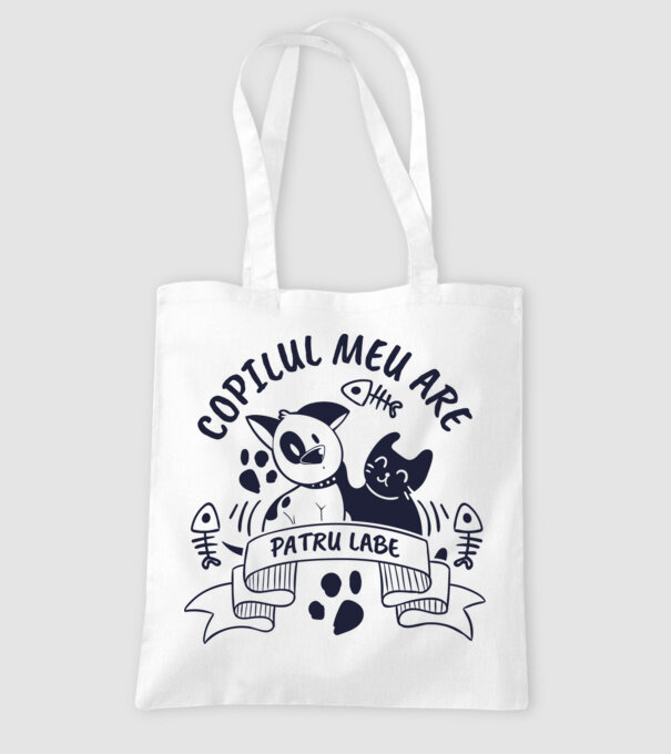 Copilul meu are patru labe model alb pe tricou
