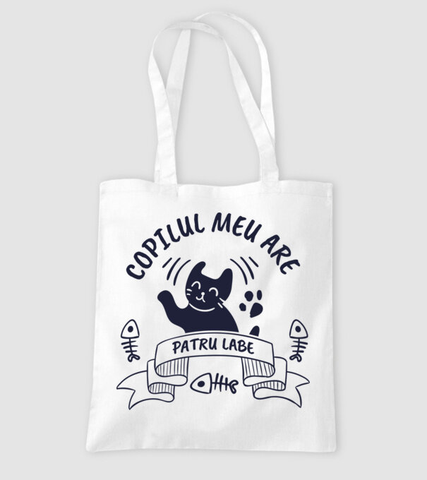 Copilul meu are patru labe model alb pe tricou